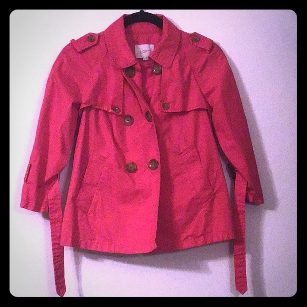 LOFT Ann Taylor Pink Utility Blazer